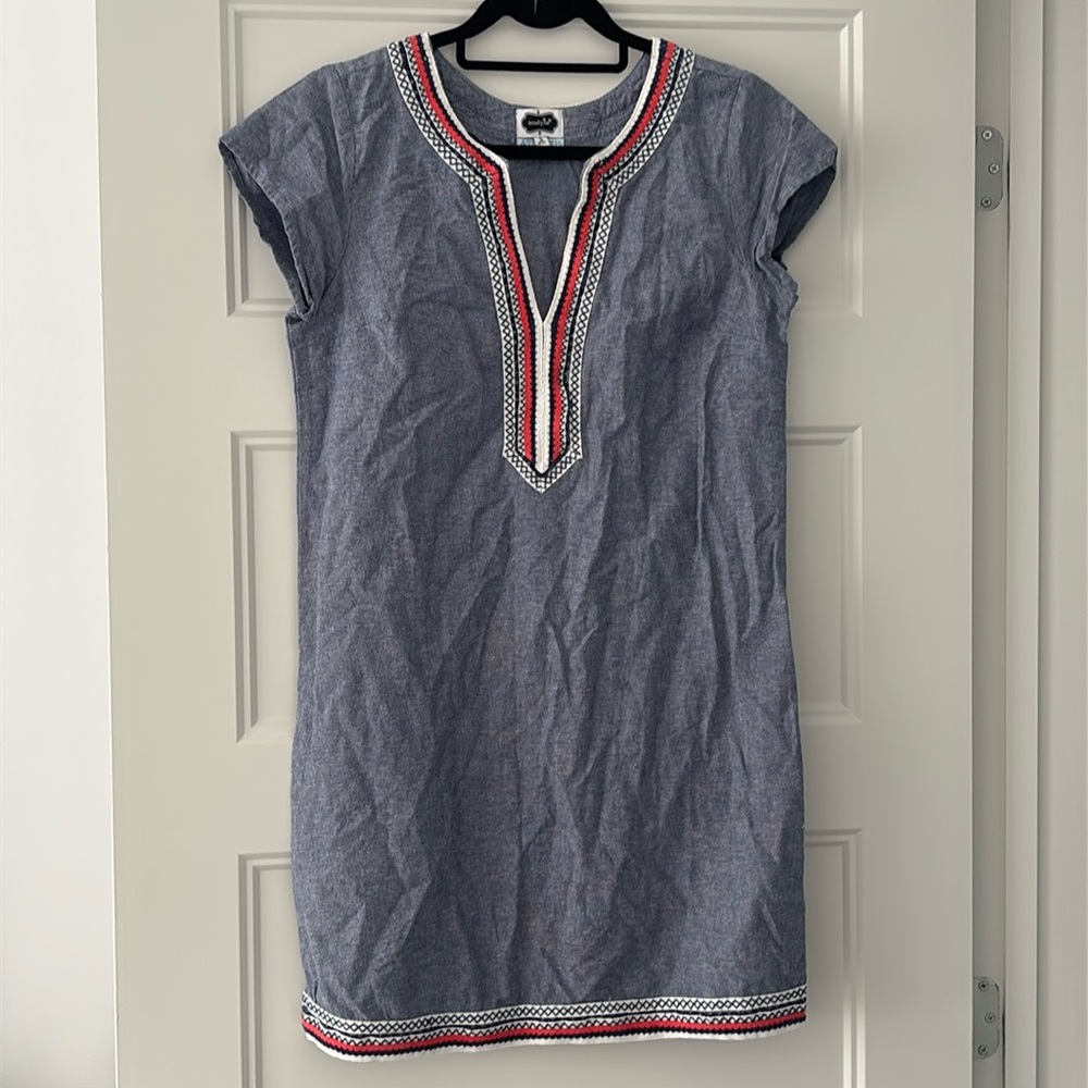 Mud Pie Gray and Red Midi Dress